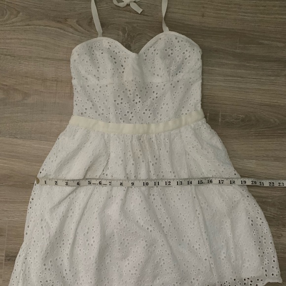 Talula White Eyelet Babydoll Fit & Flare Mini Sundress Dainty Feminine Peasant - Picture 8 of 16